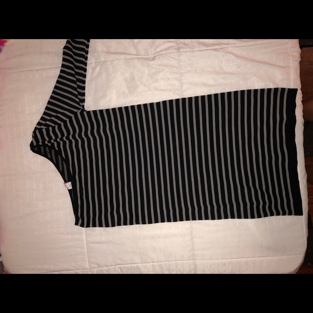 Black and gray stripped mini dress